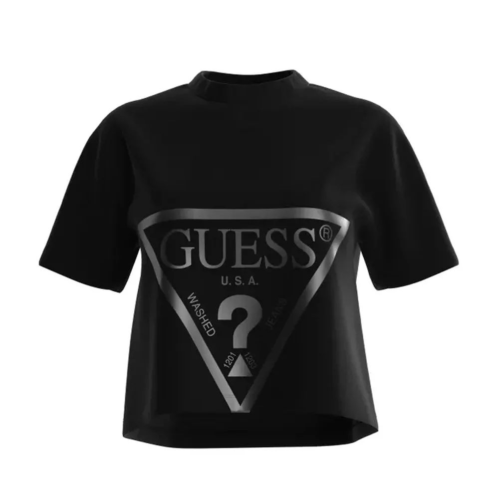 Guess Adele Crop Women's Black T-Shirt