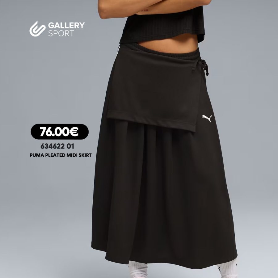 Puma Pleated Midi Skirt Black
