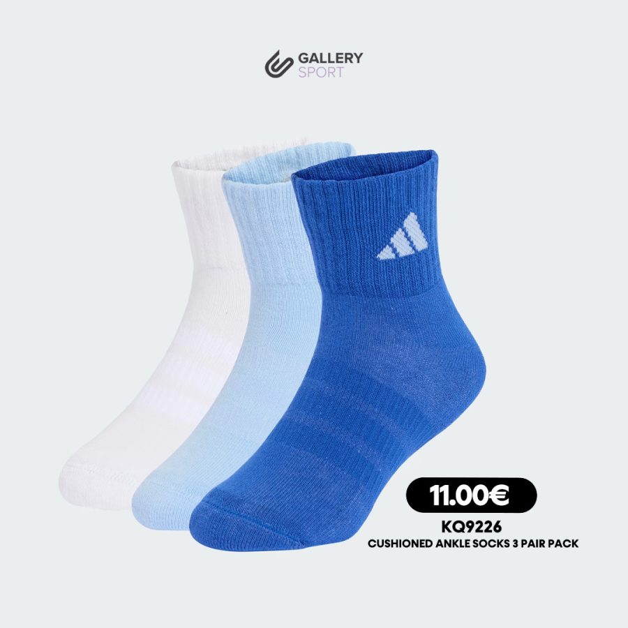 CUSHIONED ANKLE SOCKS 3 PAIR PACK