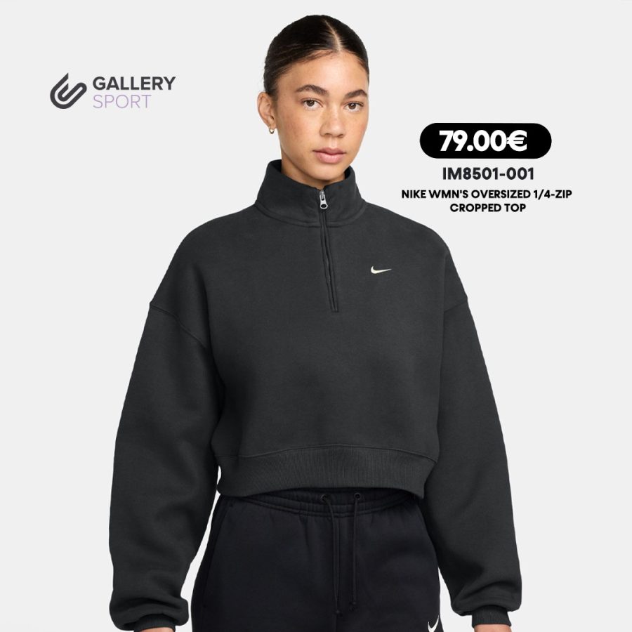 NIKE WMN'S OVERSIZED 1/4-ZIP CROPPED TOP